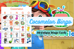 cocomelon bingo fun: printable game for kids and families