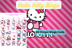 printable hello kitty bingo cards: a whisker-twitching birthday game