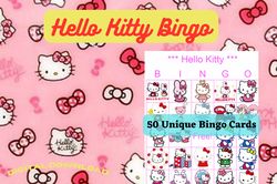 printable hello kitty bingo cards: perfect for kids' parties