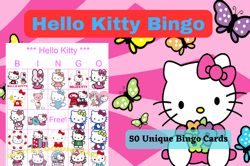 hello kitty birthday delight: printable bingo cards for kids