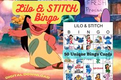 printable lilo and stitch bingo game: party entertainment