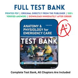 test bank for anatomy & physiology for emergency care 3rd edition