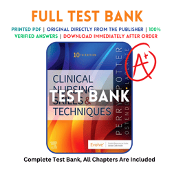 test bank for clinical nursing skills and techniques 10th edition by perry