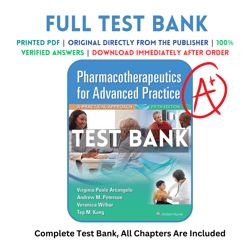 test bank for pharmacotherapeutics for advanced practice a practical approach 5th edition virginia poole arcangelo