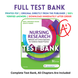 test bank for nursing research methods and critical appraisal for evidence-based practice 9th edition