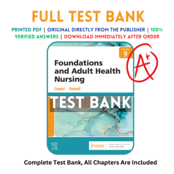 test bank for foundations and adult health nursing 9th edition cooper gosnell