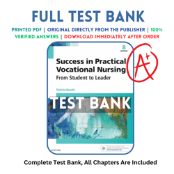 latest 2023 success in practicalvocational nursing 8th edition by knecht test bank | all chapters included