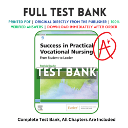 test bank for success in practicalvocational nursing from student to leader 9th edition patricia knecht