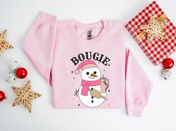 Bougie Snowman Sweatshirt, Snowman Sweatshirt, Cute Snowman Christmas Shirt, Christmas Sweatshirt, Christmas Woman Shirt