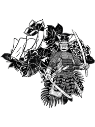 black and white japanese samurai