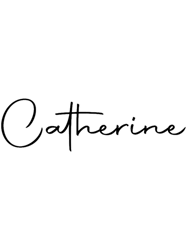 catherine cursive name label (black)