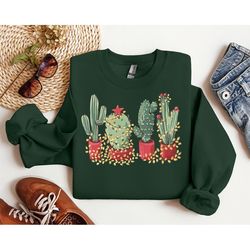 christmas cactus shirt, christmas shirt, cowboy christmas, cactus lover gift, plant lover shirt, southern christmas, cac