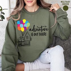 disney pixar up carl and ellie adventure is out there sweatshirt, his ellie her carl couple shirt, disney honeymoon gift