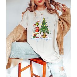 grinch christmas shirt, christmas shirt, grinch christmas tree shirt, christmas grinch crewneck, grinch xmas tree shirt
