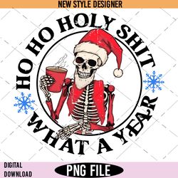 skeleton santa claus png, spooky santa claus png, skeletal santa illustration png, digital download