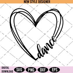 dance heart svg, dance mom svg, sports heart svg, png, dxf, silhouette art