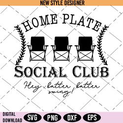 home plate social club svg, baseball mom svg, digital download, instant download