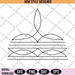 western boot stitch stitching svg, wild west stitching clipart, cut file svg, digital download