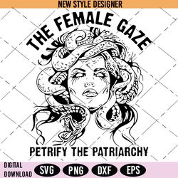 the female gaze svg, feminist svg, pro roe crewneck svg, silhouette art, cut file svg