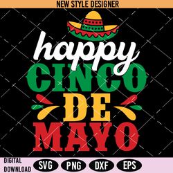 happy cinco de mayo svg, mexican fiesta svg, cricut file, silhouette art