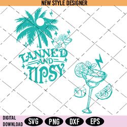 tanned and tipsy svg, beach shirt png, cricut file, silhouette art