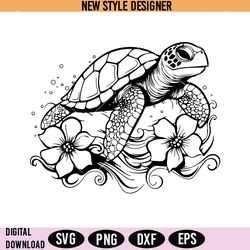 cool sea turtle svg, cricut sea turtle svg, sea turtle png, png, dxf, eps, cricut file