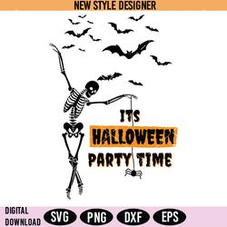 dancing skeleton halloween svg, its halloween thirty svg, cricut file, silhouette art