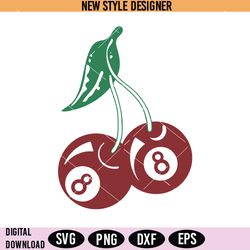cherry 8 ball 90s svg, 8 ball svg, 90s svg design, digital download, instant download