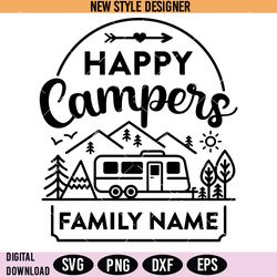 happy campers svg png, adventure svg, camp flag svg, instant download