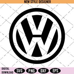 volkswagen logo svg, volkswagen clipart, vw badge svg, instant download