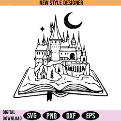 magic castle drawing svg png, harry png, harry potter svg, instant download