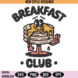 breakfast club svg png, retro vintage brunch pancake stack svg, png, instant download