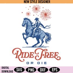 4th of july svg, western cowboy on rearing horse svg, cowboy png, instant download