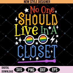 no one should live in a closet svg png, pride flag svg, equality svg, instant download