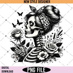 floral skeleton woman png, human skeleton png, skeleton with florals png, instant download