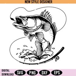 walleye fishing svg png, fishing svg, walleye fish png, instant download