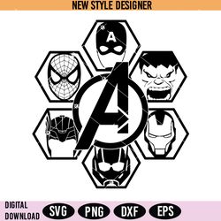 avengers team svg png, avengers heroes svg, avengers svg files, instant download
