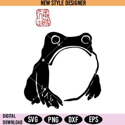 japanese frog svg png, kawaii frog svg, sad frog svg, instant download