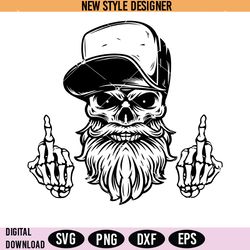 skull middle finger svg png, skeleton svg, skull clipart, instant download