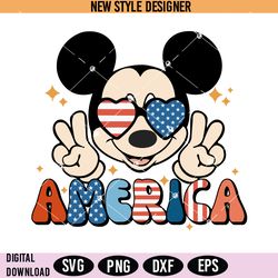 magical fourth of july svg png, retro patriotic mouse svg, america png, instant download