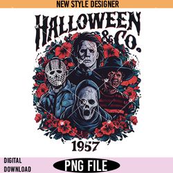 halloween and co 1957 png, retro halloween png, digital download