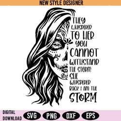 i am the storm svg, half sugar skull svg, storm cloud svg, instant download