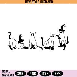 ghost cat svg png, cat lovers, halloween cat svg, instant download
