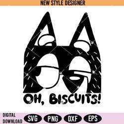 bluey bandit oh biscuits svg png, blue heeler dog svg, bluey meme svg, digital download