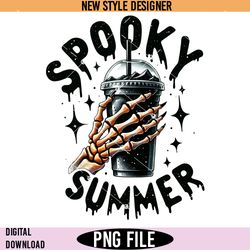 summer vibes skeleton png, spooky season png, digital download