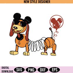 slinky dog svg png, mickey ears slinky dog svg, slinky dog lover svg, digital download