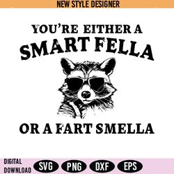 are you a smart fella or fart smella svg, trash panda svg, digital download