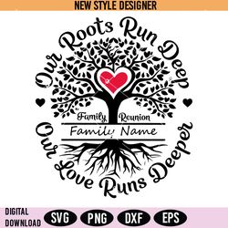 our roots run deep svg, our love runs deeper svg, custom family svg, digital download