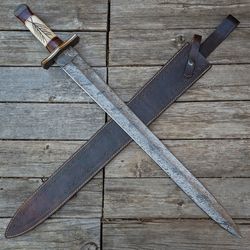 hand forged full damascus steel , damascus steel roman sword, hand made sword, combat sword, christmas gift