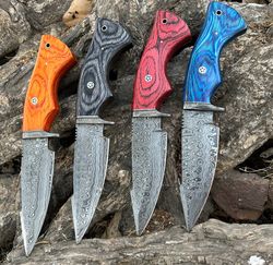 handmade damascus knife hunting skinner knife outdoor knife gift for him christmas gift